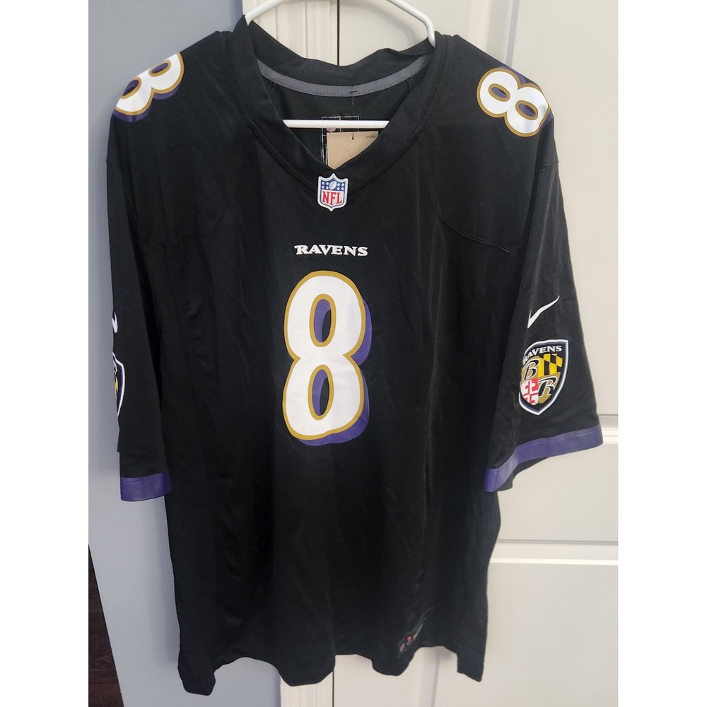 Nike Baltimore Ravens Lamar Jackson 8 NFL Jersey Mens XXL Black New